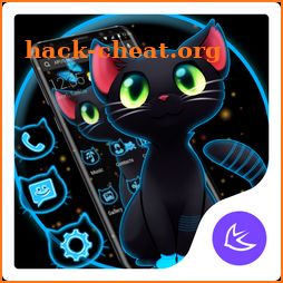 Dark Neon Cat APUS Launcher theme icon