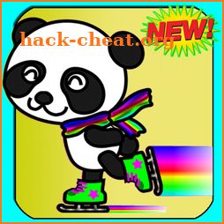 Draw & Coloring magic panda animal-color by number icon