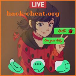 Fake Chat & Call Video : Super Ladybug Noir icon