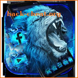 Flaming Wild Lion Launcher Theme Live HD Wallpaper icon