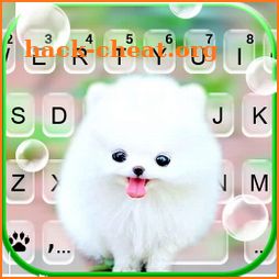 Fluffy Cute Dog Keyboard Background icon