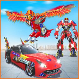 Flying Hawk Robot Transforming Car, Moto Bike Game icon