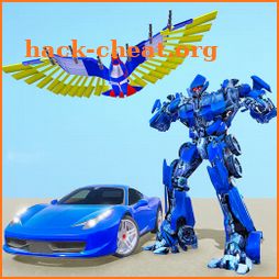 Flying Police Eagle Robot Transform Shooting Games icon