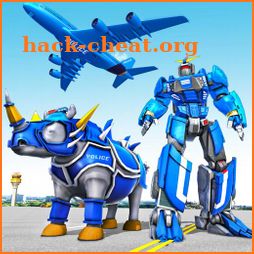 Flying US Police Rhino Robot Car Games icon