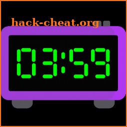 Full-screen digital clock. Timer. Alarm clock. icon