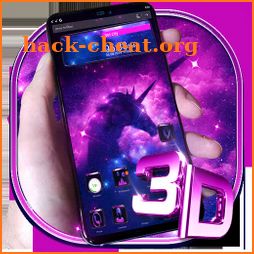 Galaxy Unicorn Glass Tech Theme icon