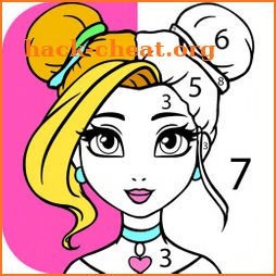 Girls Coloring Book - Color by Number for Girls icon