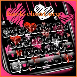 Girly Hearts Doodle Keyboard Theme icon