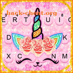 Glitter Pink Unicorn Keyboard Background icon