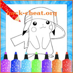 Glitter pokemn Coloring Book icon