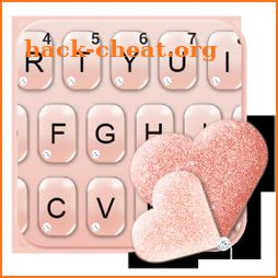 Glitter Rose Gold Hearts Keyboard Theme icon