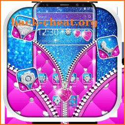 Glossy Glitter Love Zipper Theme icon