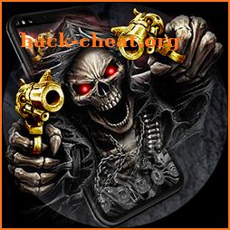 Gold Fire Gun Warrior Skull Theme icon