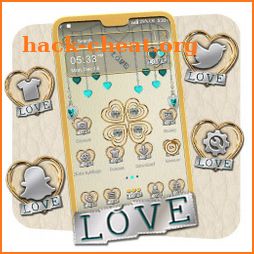 Golden Heart Love Launcher Theme icon