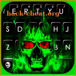 Green Neon Skull Keyboard Theme icon