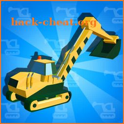 Heavy excavator 3D. icon