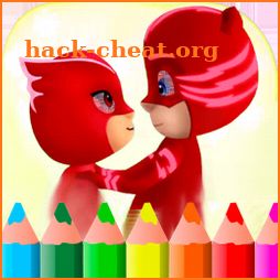 Heroes masks Coloring pjbook icon