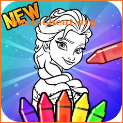 ice Queen & Princess Coloring book icon