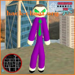 Joker Stickman Rope Hero Ganagster World icon