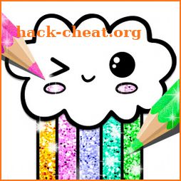 Kawaii Coloring Book Glitter icon