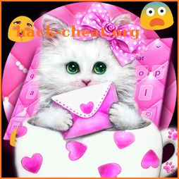 Kawaii Kitty Pink Love Keyboard Theme icon