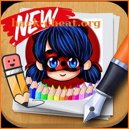 Ladybug & Cat Noir Coloring page app by fans icon