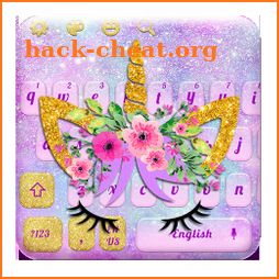 Lavender Blue Flower Unicorn Keyboard icon