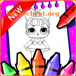 Lol Dolls wedding dress coloring book icon