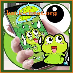 Lovely Frog Big Eye Raindrop Cartoon Theme icon