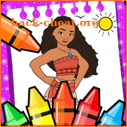 maona coloring princesses book icon