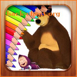 Masha and the Bear Learn coloring book by fans icon