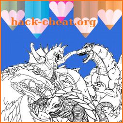 Monster godzilla coloring book icon