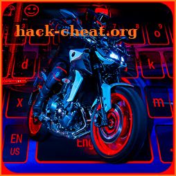 Motorcycle racer keyboard icon