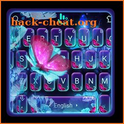 Neon 3D Light Butterfly Keyboard Theme icon