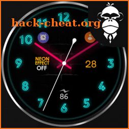 Neon analog watch face icon