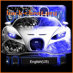 Neon Blue Sports Car Keyboard Theme icon