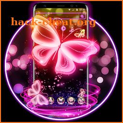 Neon Butterfly Pink Shine Theme icon