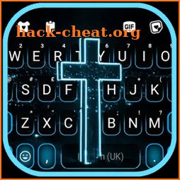 Neon Holy Cross Keyboard Background icon