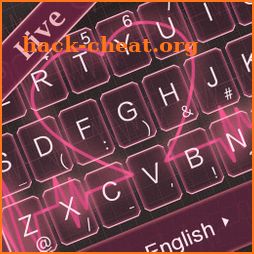 Neon Love Heart Keyboard Theme icon