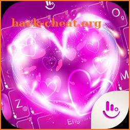 Neon Pink Hearts Keyboard Theme icon