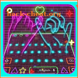 Neon Pink Sparkling Keyboard Theme icon