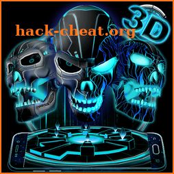 Neon Tech Evil Skull 3D Theme icon