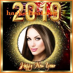 New year photo frame 2019 icon