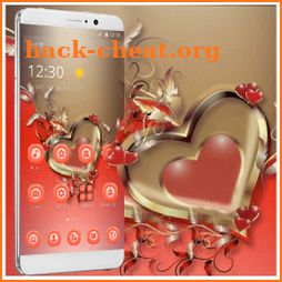 Orange Metal Heart Theme icon