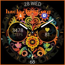 Papel picado analog watch face icon