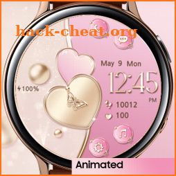 Pink and Gold Heart_Watchface icon