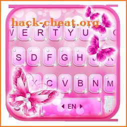 Pink Crystal Butterfly Keyboard Theme icon