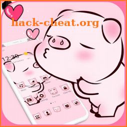 Pink Cute Love Piggy Theme icon