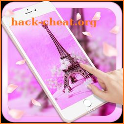 Pink Eiffel Tower Paris 3D Live Lock Screen icon