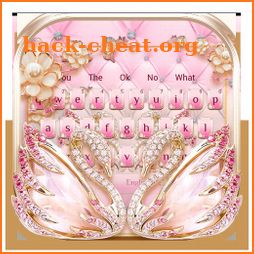 Pink Gold Shine Diamond Swan Keyboard icon